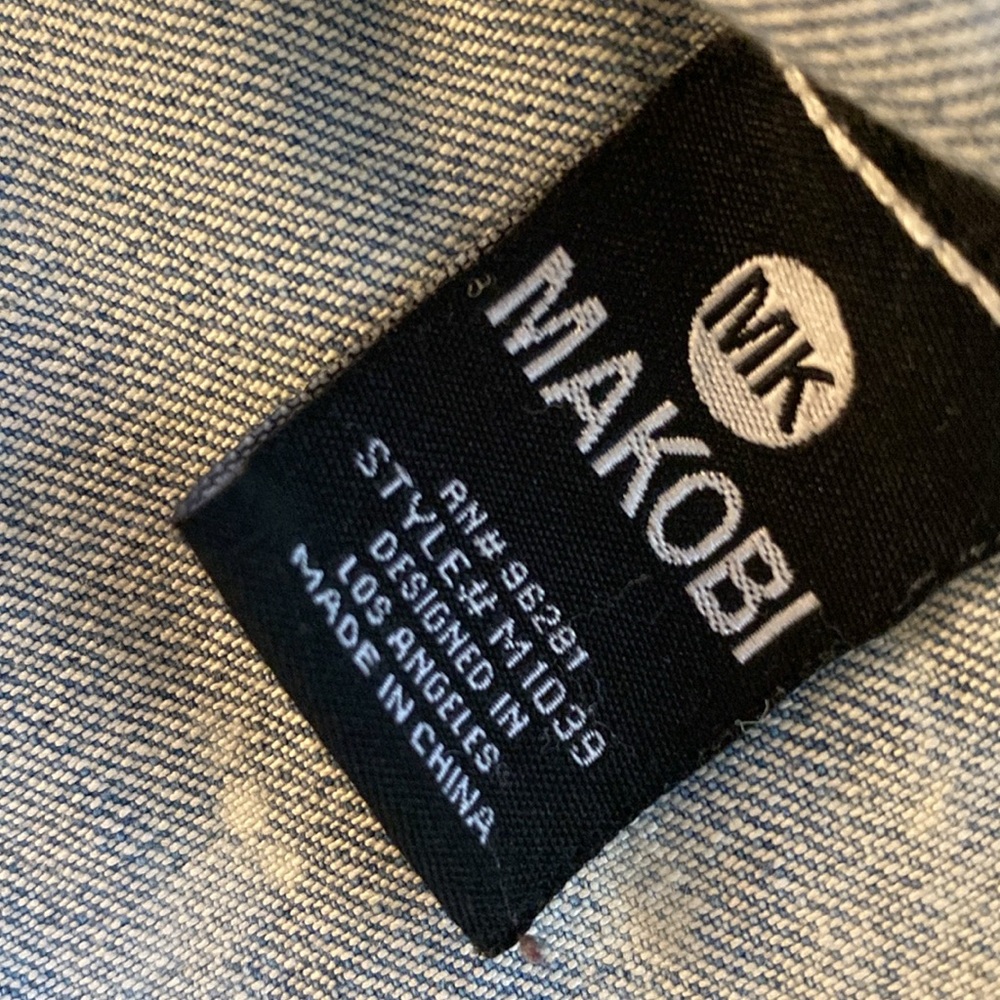 MAKOBI moto biker jeans jacket - Picture 15 of 15